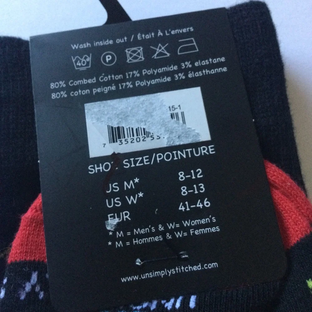 UNSIMPLY STITCHED MENS COMBD COTTON SOCKS NEON DINOSAUR NAVY BLUE MULTI OS NWT